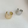 Simple No Pierced Single Piece C Shaped Wide Hammered Texted Ear Bone Clip Earring Cuff Earrings for Ladies Girls