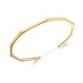 Simple Open Letter C Shaped Oval Bangle Delicate Gold Geometric Bamboo Cuff Bangle