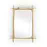 Simple Style Home Decoration Handmade Bamboo Wooden Rectangle Frame Rattan Wall Mirror