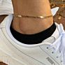Simple Thin Silver Gold Chain Color Ankle Cuban Gold Stainless Steel Link Anklet
