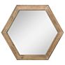 Simply Hangs Geometrical Hexagon Woodframe Wall Mirror to Make up for the Family Mirror