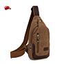 Single Shoulder Men Chest Bag Khaki Insulated Canvas Retro Travel Crossbody Sling Bag for Daily Use