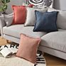 Sipeien Linen Pillow Cover with Fringes Soft Solid Square Throw Pillow Linen Cushion Cover for Couch 18 X 18 Inch