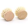 Sisal Fiber Cleaning Brush Lowest Price Eco Friendly Wood Bamboo Dish Brush Kitchen Replaceable Head