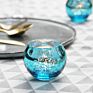 Sky Blue Modern Home Decoration Antique Crystal Candle Holder Set of 12 Pcs