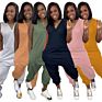 Sleeveless Casual Mono Mujer Solid Color Ankle Banded Suspender Women Jumpsuits Women Bodysuit Jumpsuit