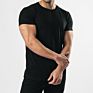 Slim Fit Black Cotton Gym Tee Workout Short Sleeve T-Shirt for Man