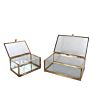 Small Glass Box Design Small Gold Jewelry Ring Box Accessories Jewellery Box Glass for Collections