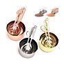 Small Smidgen Metal Stainless Steel Solid Scoop Hanging Brass Copper Rose Gold round Narrow Measuring Cups and Spoons