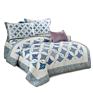 Soft Cotton Polyester Quilted Embroidery King Size Quilt Set