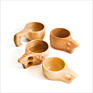 Solid Eco Friendly Wooden Oak Sake Egg Kuksa Milk Coffee Water Tea Our Wood Cups Mug with Wooden Handle