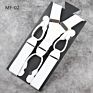 Solid White Mens Formal Wear Buttons Suspender Braces