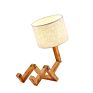 Solid Wood Humanoid Lamp Creative Nordic Style Study Bedroom Bedside Desk Light Wood Robot Folding Led Table Lamp