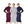 Spring and Autumn Wear Knitted Dress Long Sleeve Stretch Slim High Neck Knitted Dress