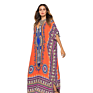 Spring and Women's Casual Dress Large Size Printing Casual Dress Robe Beach Skirt Women's Sun Skirt
