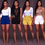 Spring and Women's Style High Waist Button Zipper Shorts Pants