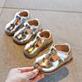 Spring Dress Toddler Baby Genuine Leather Ballet T Bar Sliver and Gold Baby Shoes