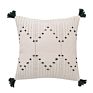 Square Cut Flowers Embroidered Pillow Cover Lumbar Cushions Morocco Tufted Tassel Woven Indian Air Pillow Cushions