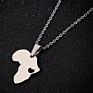 Stainless Steel Africa Map Necklace Hollow Geometric Heart Pendant Clavicle Chain