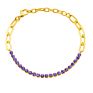 Stainless Steel Chain Link Cubic Zirconia Blue Rose Gold Silver Tennis Chain Iced Out Crystal Cz Diamond Tennis Bracelet