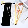 Stainless Steel Drinking Straws Environmentally Friendly Gold Edible Straw Metal Drinking Straws Set