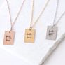 Stainless Steel Engraving Motivation Quote Inspire Jewelry Faith over Fear Rectangle Pendant Necklace