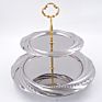 Stainless Steel Fruit Plates round Shape Fruit Tray 2 or 3 Tier Dessert Plate Tray Wedding Cake Stands