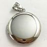 Stainless Steel Photo Frame Locket Carved round Mirror Shape Hollow Pendant Vintage Jewelry