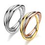 Stainless Steel Ring Triple Interlocked Rolling High Polish Ring Design