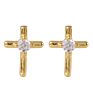 Sterling Silver Jewelry Cz Cross Stud Earrings