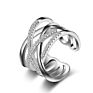 Sterling Silver Ring 925 Adjustable Double Layer Band Ring