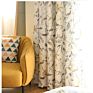 Stock Available Classic Cotton Linen Print Bird Designs White Color Ready Made Curtain for Living Room