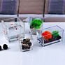 Stock Clear Glass Bud Flower Square Cube Vase
