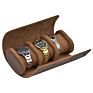 Stocked Fast Delivery 3 Slot Men Travel Watch Case Leather Saffiano Watch Roll