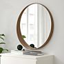 Stockholm Minimalist Metal Frame Hotel Home Bathroom round Wall Decorative Mirror with Storage Shelf