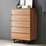 Storage Chest of Drawers Black Metal Frame and Wood Rolling Cart with Drawers