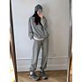 Streetwear Causal 2 Piece Set Women Long Sleeve Oversized Crewneck Sweatshirt and Sweatpants Set Women