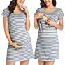 Stripe Multi-Functional Maternity Dress Breast Feeding Dress