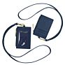 Student Id Name Card Holder Genuine Leather Id Badge Card Holder Wallet with Zipper and Lanyard