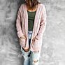 Style Knitting Jacket Coat Causal Women Long Cardigan Sweater with Pocket