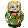 Style Russian Doll with 10 Layers Strawberry Relief in Black and Red