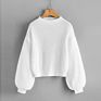 Style Sweaters Early Autumn Casual Cardigans Sweaters Pure White Drop Bishop Sleeve Sweater
