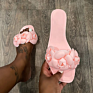 Stylish Girls Light Weight Shoes Colorful Flower Decoration Ladies Flat Slides Slippers