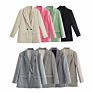 Suits Office Formal Blazers Cardigan Jacket Ladies Solid Color Women Blazer