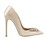 Supply Heels Black Satin Rhinestone Pearl Big Butterfly Pointy Stiletto Heels Women Party Pumps Wedding Pumps