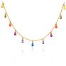Temperament S925 Sterling Silver Color Diamond Pendant Necklace