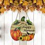 Thanksgiving Decoration Autumn Blessings Harvest Wooden Door Hanging Plaque Signs Pumpkin Turkey Home Decoration