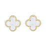 The Most Popular 925 Sliver Four Leaf Clover Flower Stud Earrings