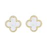 The Most Popular 925 Sliver Four Leaf Clover Flower Stud Earrings