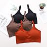 Thread Design Bra with Nipple Cover Adjustable Straps Seamless Bra with Removable Pads Push up Bra